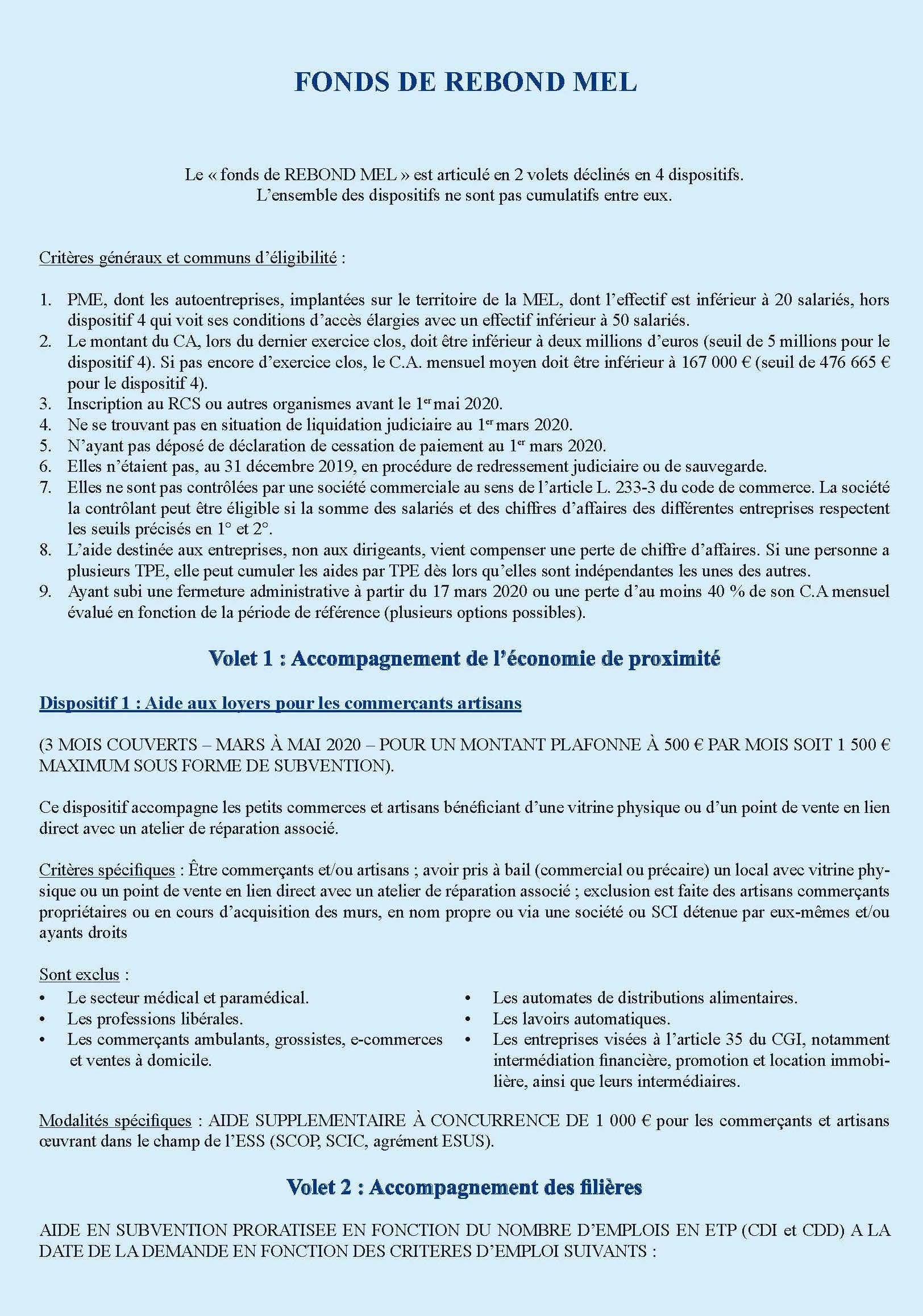 Fonds de rebond MEL, page 1