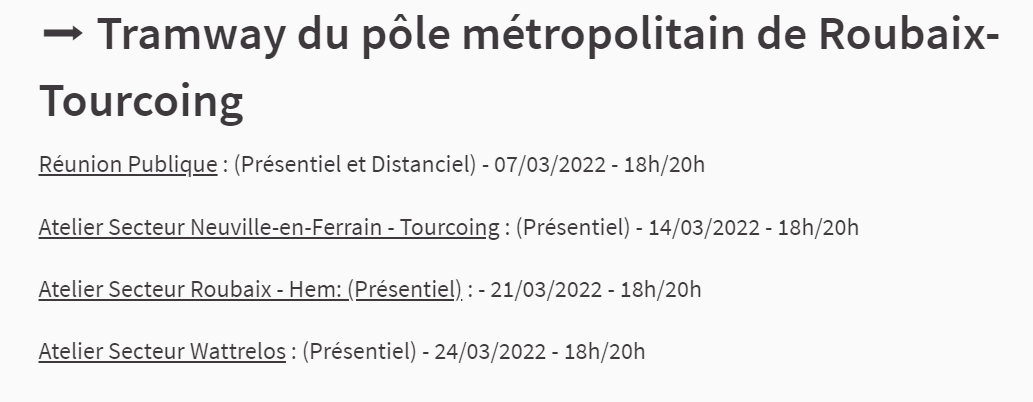 Ateliers pour la concertation tramway
