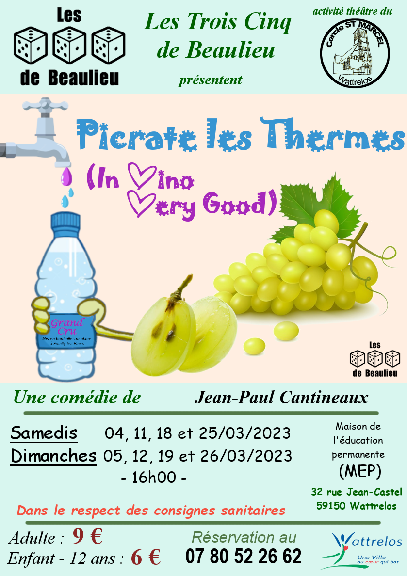 Affiche Picrate les Thermes par les Trois Cinq de Beaulieu