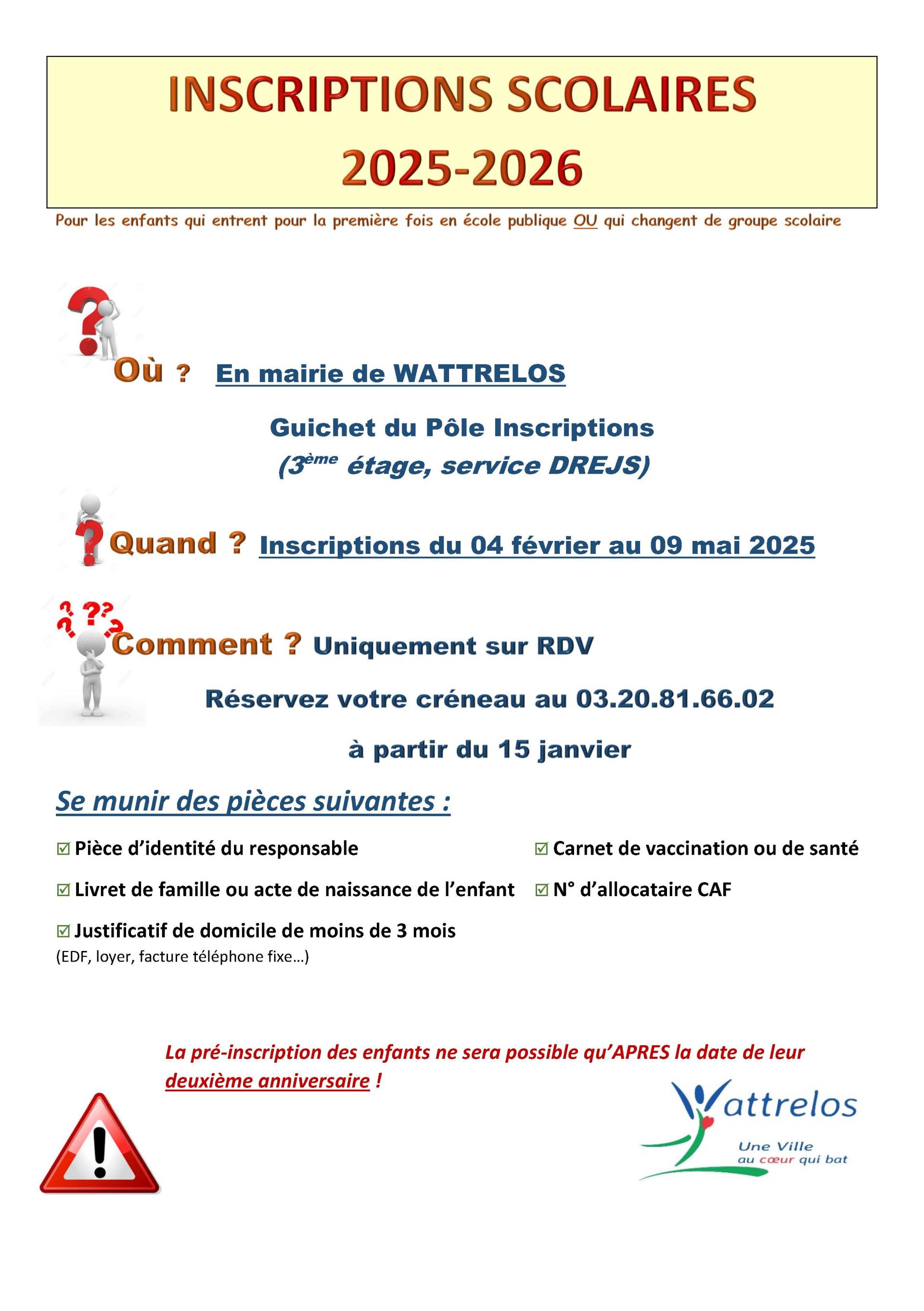 Ouverture des inscriptions scolaires 2025-2026